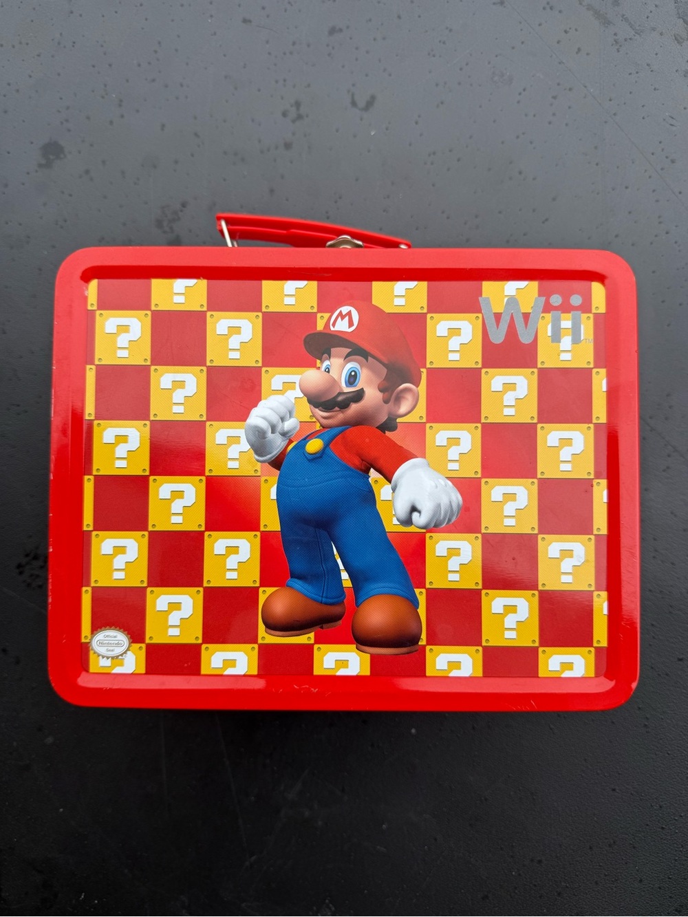 Nintendo Mario Red & Blue Metal Lunchbox Style Case